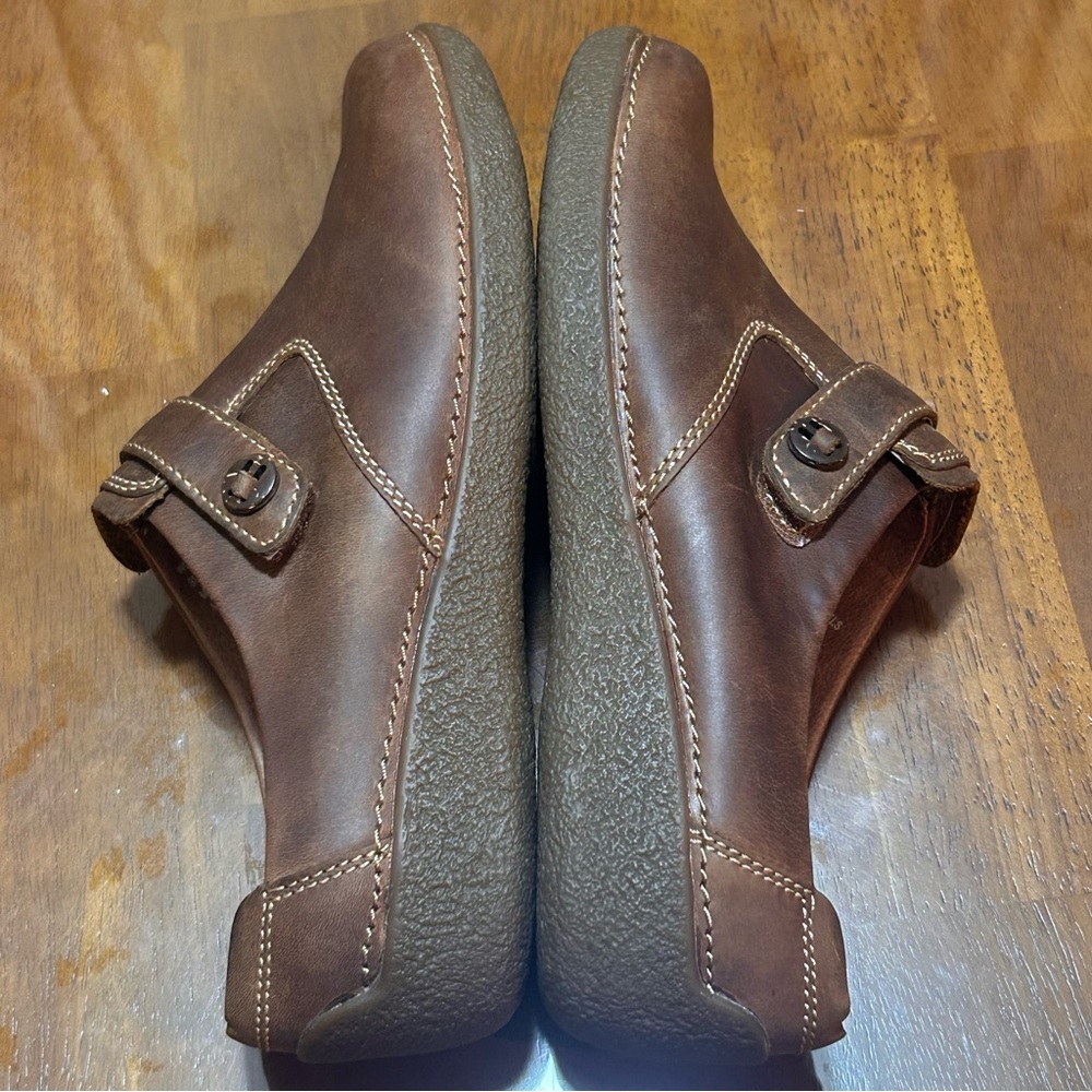 Duluth Trading Co Brown Leather Andina Outdoor Mules Clog Shoes Women's Size 10 - Picture 10 of 14